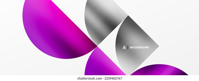 Circle geometric background. Metallic color shiny circles and round shapes. Vector Illustration For Wallpaper, Banner, Background, Card, Book Illustration, landing page