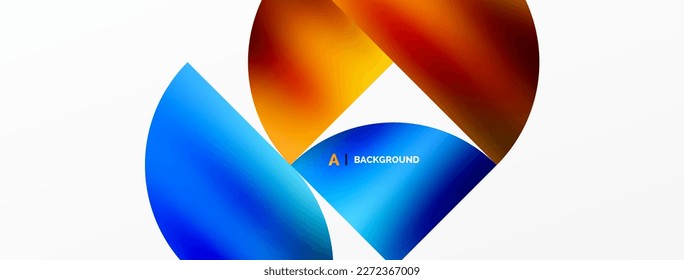 Fondo geométrico del círculo. Color metálico brillante círculos y formas redondeadas. Ilustración vectorial para fondo de escritorio, pancarta, fondo, tarjeta, ilustración del libro, página de inicio