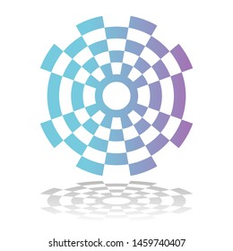 Circle geometric color design element. Vector art.