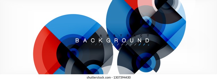 Circle geometric composition abstract background design, cover, template, brochure, flyer. Vector