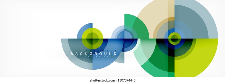 Circle geometric composition abstract background design, cover, template, brochure, flyer. Vector