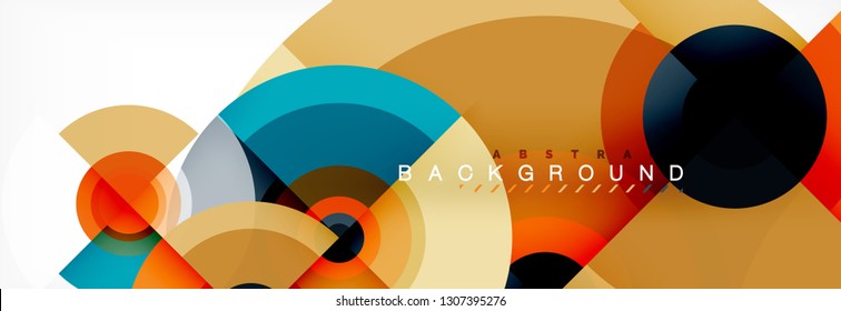 Circle geometric composition abstract background design, cover, template, brochure, flyer. Vector