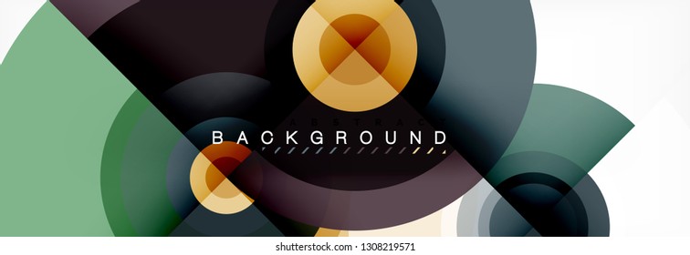Circle geometric composition abstract background design, cover, template, brochure, flyer. Vector