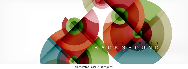 Circle geometric composition abstract background design, cover, template, brochure, flyer. Vector