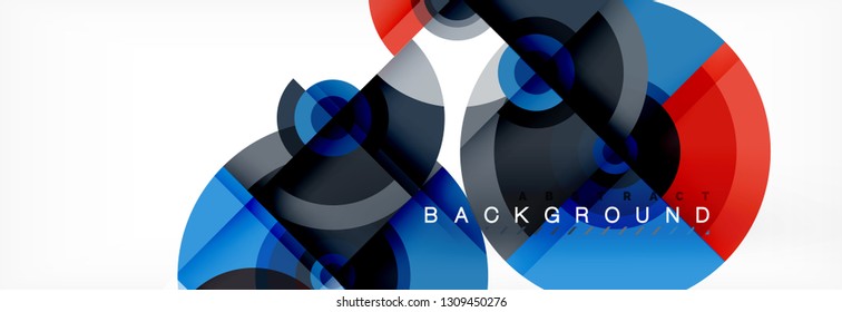 Circle geometric composition abstract background design, cover, template, brochure, flyer. Vector