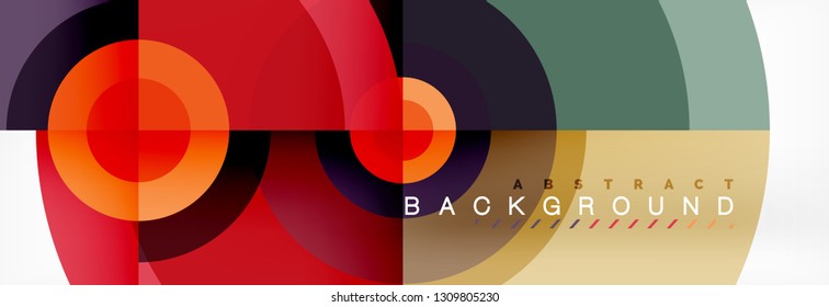 Circle geometric composition abstract background design, cover, template, brochure, flyer. Vector