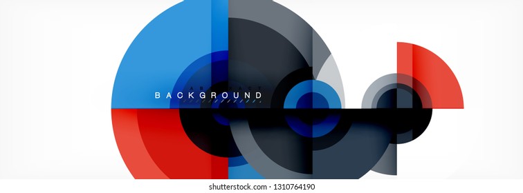 Circle geometric composition abstract background design, cover, template, brochure, flyer. Vector
