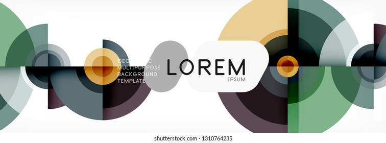 Circle geometric composition abstract background design, cover, template, brochure, flyer. Vector