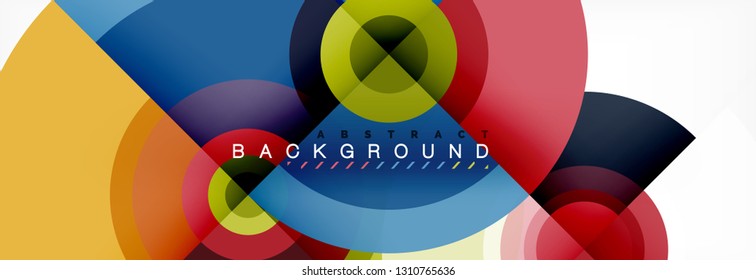 Circle geometric composition abstract background design, cover, template, brochure, flyer. Vector
