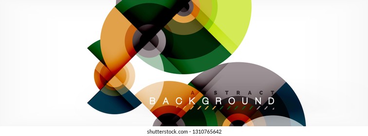 Circle geometric composition abstract background design, cover, template, brochure, flyer. Vector