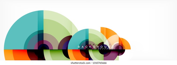 Circle geometric composition abstract background design, cover, template, brochure, flyer. Vector