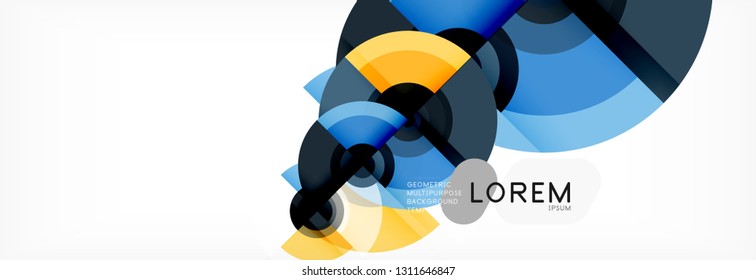 Circle geometric composition abstract background design, cover, template, brochure, flyer. Vector