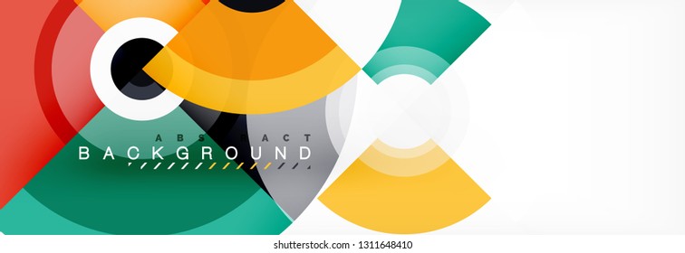 Circle geometric composition abstract background design, cover, template, brochure, flyer. Vector