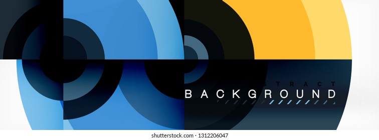 Circle geometric composition abstract background design, cover, template, brochure, flyer. Vector