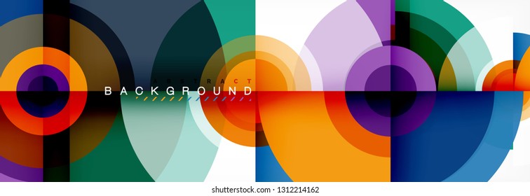 Circle geometric composition abstract background design, cover, template, brochure, flyer. Vector
