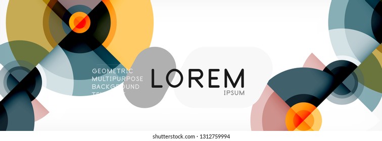 Circle geometric composition abstract background design, cover, template, brochure, flyer. Vector