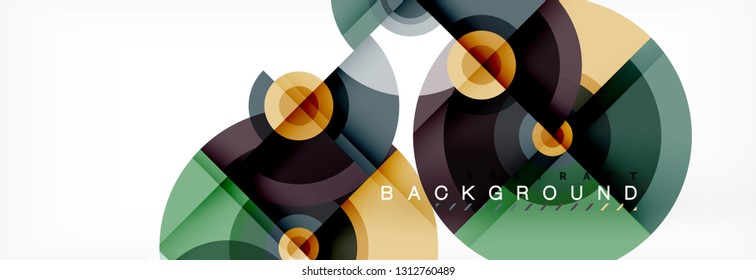 Circle geometric composition abstract background design, cover, template, brochure, flyer. Vector