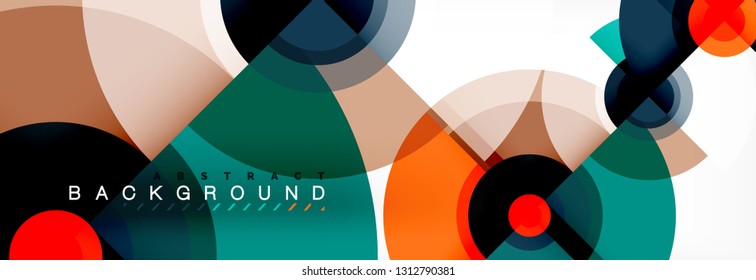 Circle geometric composition abstract background design, cover, template, brochure, flyer. Vector
