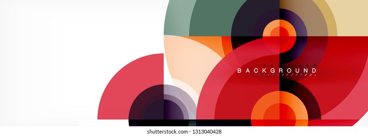 Circle geometric composition abstract background design, cover, template, brochure, flyer. Vector