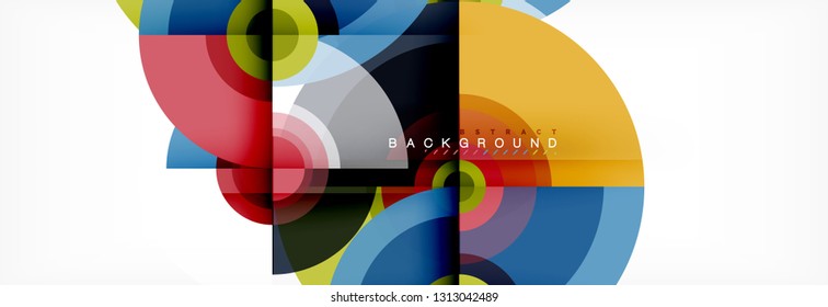 Circle geometric composition abstract background design, cover, template, brochure, flyer. Vector