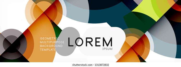 Circle geometric composition abstract background design, cover, template, brochure, flyer. Vector
