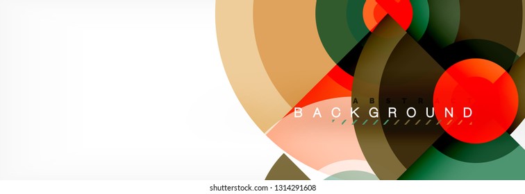 Circle geometric composition abstract background design, cover, template, brochure, flyer. Vector