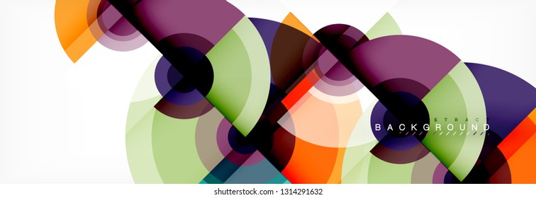 Circle geometric composition abstract background design, cover, template, brochure, flyer. Vector