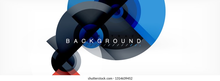 Composición geométrica de círculo diseño de fondo abstracto, cubierta, plantilla, folleto, volante. Vector
