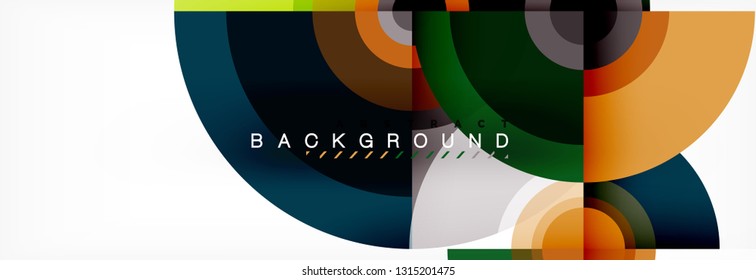 Circle geometric composition abstract background design, cover, template, brochure, flyer. Vector