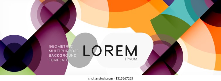 Circle geometric composition abstract background design, cover, template, brochure, flyer. Vector