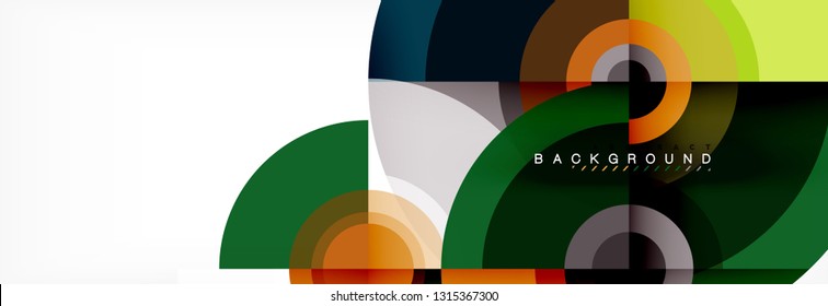 Circle geometric composition abstract background design, cover, template, brochure, flyer. Vector