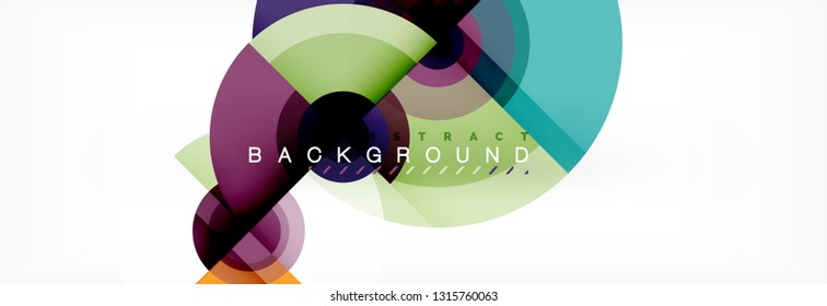 Circle geometric composition abstract background design, cover, template, brochure, flyer. Vector
