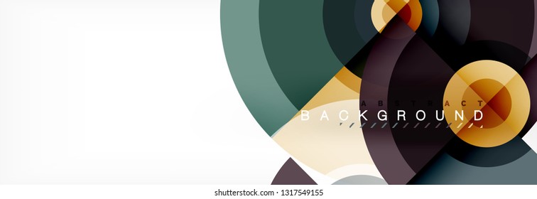 Circle geometric composition abstract background design, cover, template, brochure, flyer. Vector