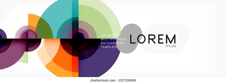 Circle geometric composition abstract background design, cover, template, brochure, flyer. Vector