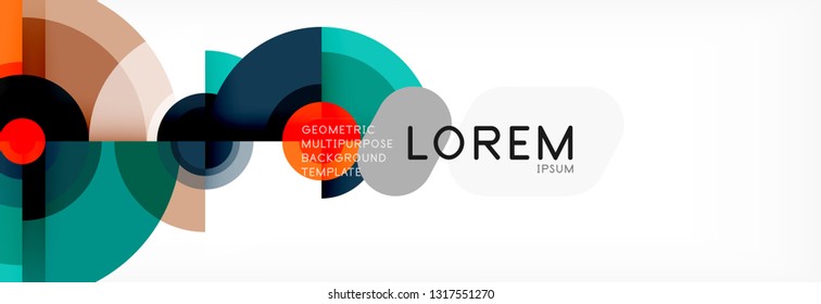 Circle geometric composition abstract background design, cover, template, brochure, flyer. Vector