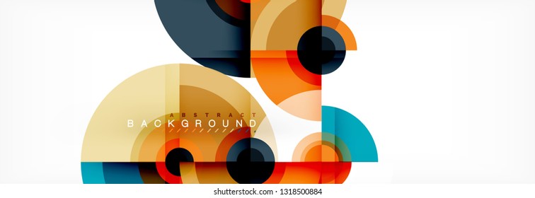Circle geometric composition abstract background design, cover, template, brochure, flyer. Vector