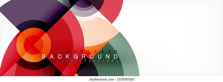 Circle geometric composition abstract background design, cover, template, brochure, flyer. Vector