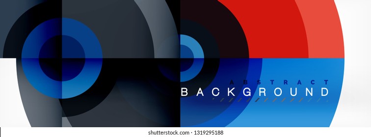 Circle geometric composition abstract background design, cover, template, brochure, flyer. Vector