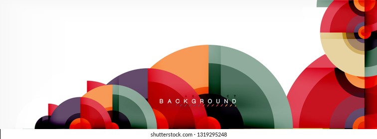 Circle geometric composition abstract background design, cover, template, brochure, flyer. Vector