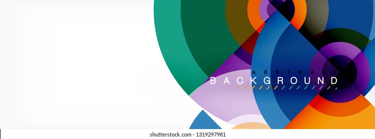 Circle geometric composition abstract background design, cover, template, brochure, flyer. Vector