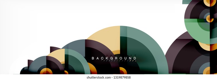 Circle geometric composition abstract background design, cover, template, brochure, flyer. Vector
