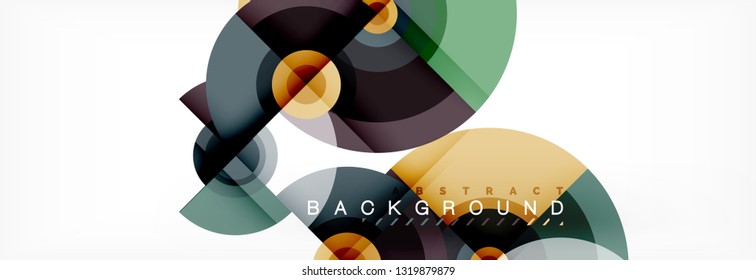 Circle geometric composition abstract background design, cover, template, brochure, flyer. Vector