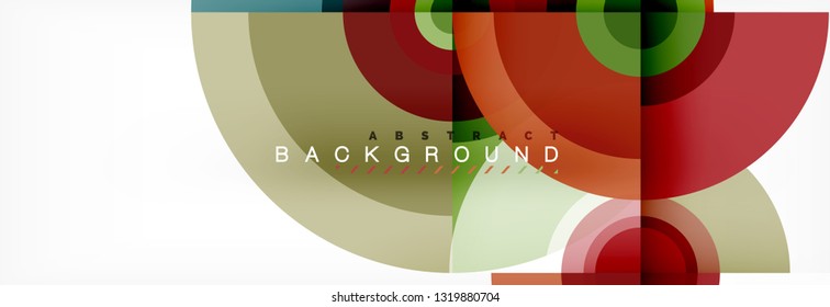 Circle geometric composition abstract background design, cover, template, brochure, flyer. Vector