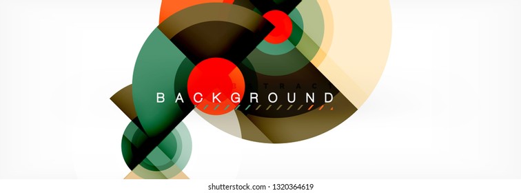 Circle geometric composition abstract background design, cover, template, brochure, flyer. Vector