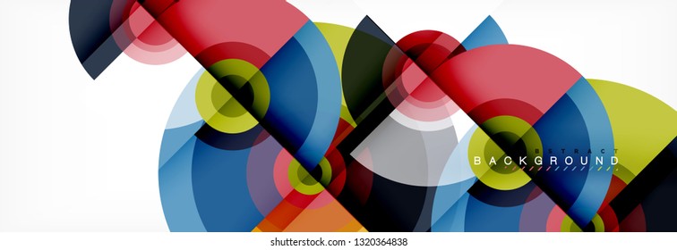 Circle geometric composition abstract background design, cover, template, brochure, flyer. Vector