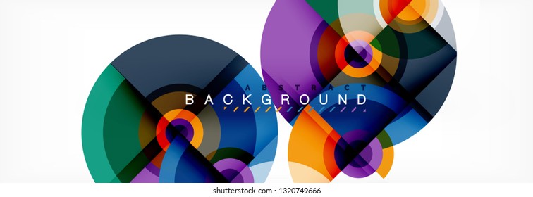 Circle geometric composition abstract background design, cover, template, brochure, flyer. Vector