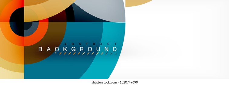 Circle geometric composition abstract background design, cover, template, brochure, flyer. Vector