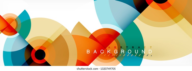 Circle geometric composition abstract background design, cover, template, brochure, flyer. Vector