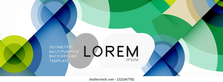 Circle geometric composition abstract background design, cover, template, brochure, flyer. Vector