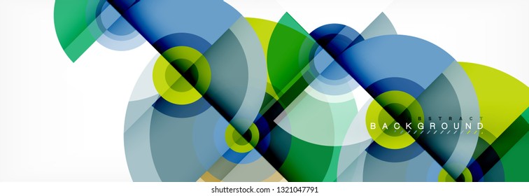 Circle geometric composition abstract background design, cover, template, brochure, flyer. Vector